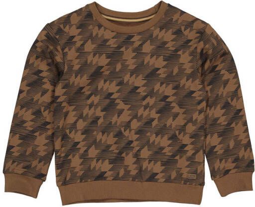 Quapi sweater AHREM met all over print bruin grijs All over print 110 116