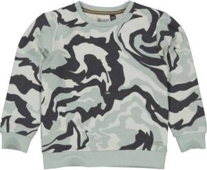 Quapi sweater ALEJO met grafische print grijs antraciet