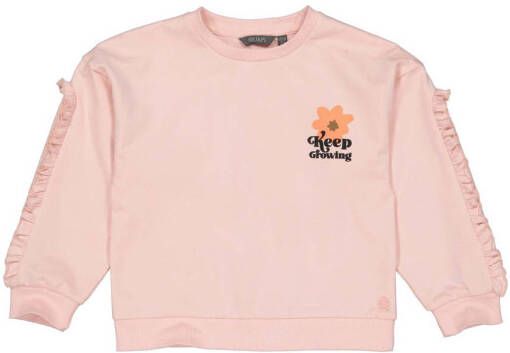 Quapi sweater ALUNA lichtroze Meisjes Katoen Ronde hals Effen 122 128