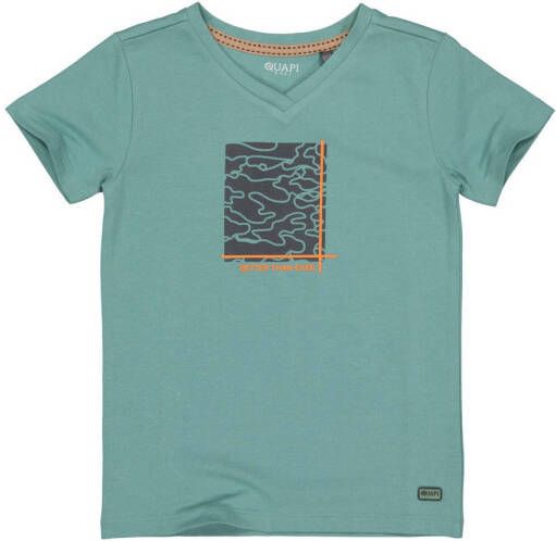 Quapi T-shirt met printopdruk licht zeegroen