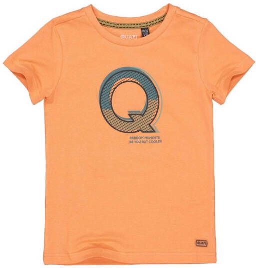 Quapi T-shirt met printopdruk oranje