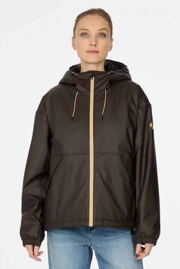 Ragwear coated regenjas donkerbruin