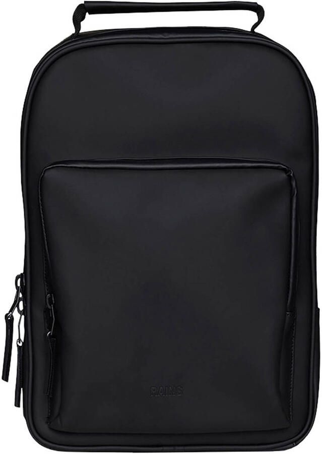 Rains Zwarte Boek Daypack W3 01 Zwarte Tas Black Unisex