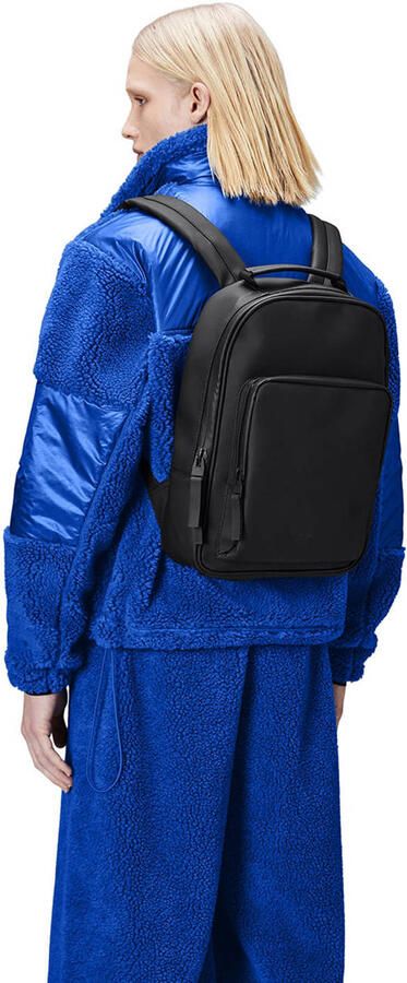 Rains Zwarte Boek Daypack W3 01 Zwarte Tas Black Unisex - Foto 2