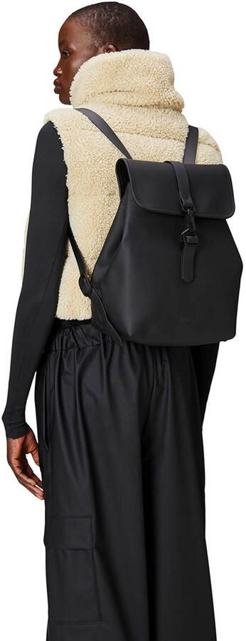 Rains Stijlvolle Bucket Backpack Synthetisch Zwart Black Unisex