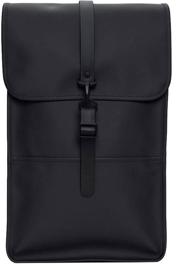 Rains Zwarte Waterdichte Rugzak met Drukknopen Black Heren