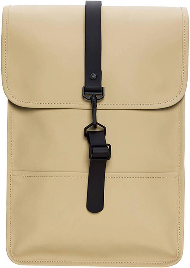Rains Mini Rugzak Waterdicht Laptopvak Magnetische Sluitingen Beige Unisex