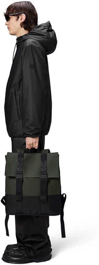 Rains Groene Waterdichte Rugzak met Verstelbare Banden Green