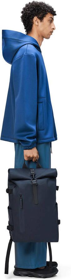 Rains rugzak Rolltop Large W3 donkerblauw