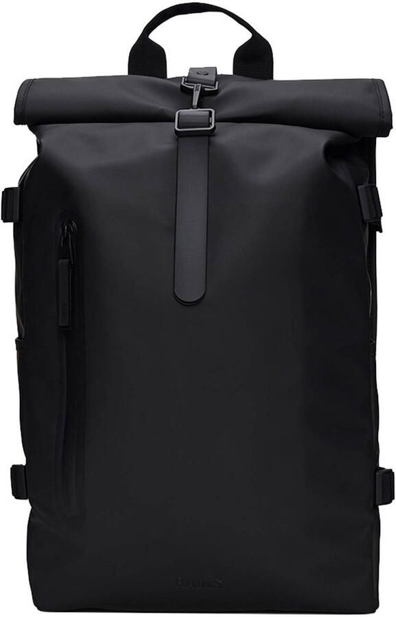 Rains Zwarte Rolltop Rugzak Groot Waterdichte Rugzak Black Unisex - Foto 3