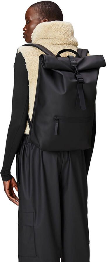 Rains Zwarte Waterdichte Rugzak met Handvat en Verstelbare Banden Black - Foto 2