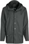Rains Slate-M Klassieke Jas Waterdichte Hoodie Gray - Thumbnail 1