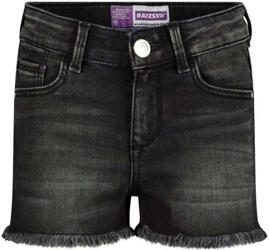 Raizzed high waist denim short Louisiana dark grey stone Grijs Meisjes Stretchdenim 104