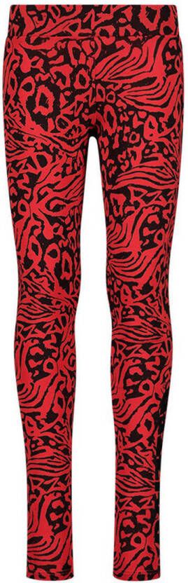 Raizzed broek met zebraprint rood Meisjes Katoen Zebraprint 152