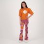 Raizzed flared broek Sura met all over print roze oranje Multi Meisjes Katoen 104 - Thumbnail 1