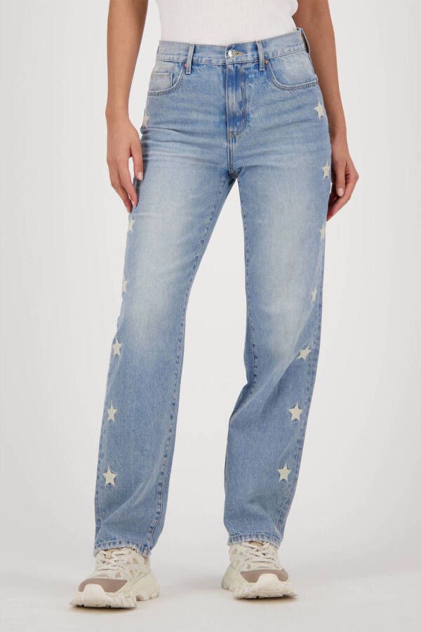 Raizzed high waist straight fit jeans SUNSET STAR met sterren light blue stone