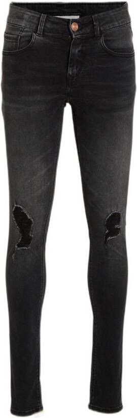 Raizzed high waist super skinny jeans Chelsea crafted met slijtage vintage black Zwart Meisjes Stretchdenim 104
