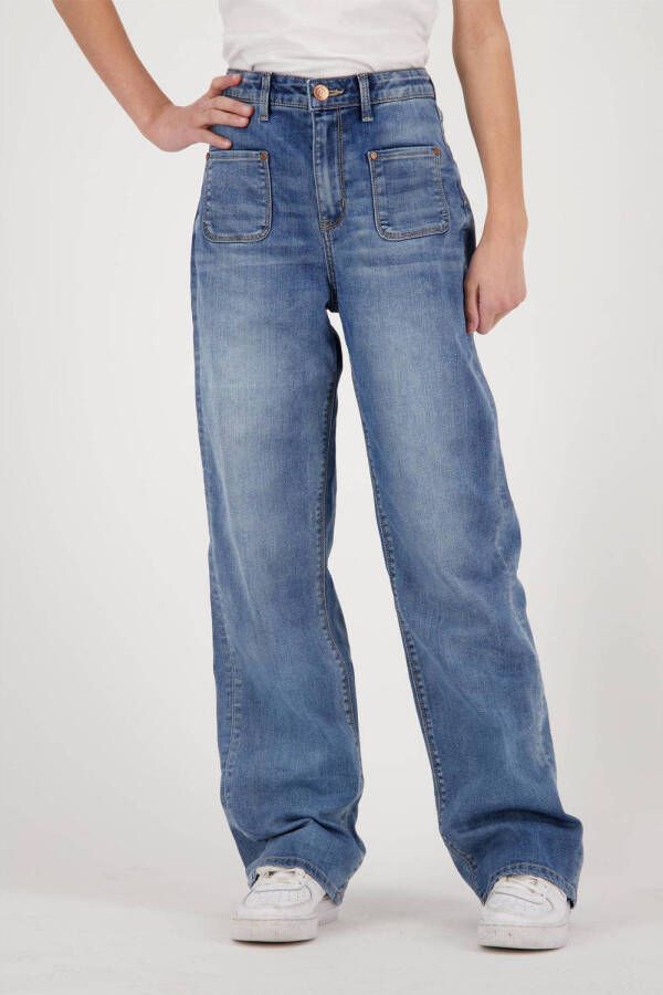Raizzed high waist wide leg jeans Mississippi mid blue stone Blauw Meisjes Stretchdenim 104