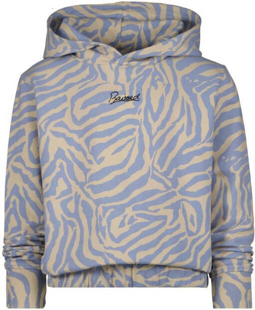 Raizzed hoodie Faro met dierenprint lavendel zand Sweater Blauw Dierenprint 116