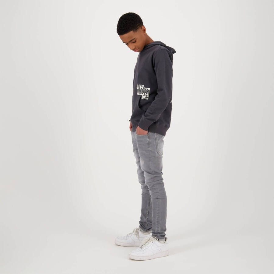 Raizzed hoodie Kenan met backprint antraciet Sweater Grijs Backprint 104