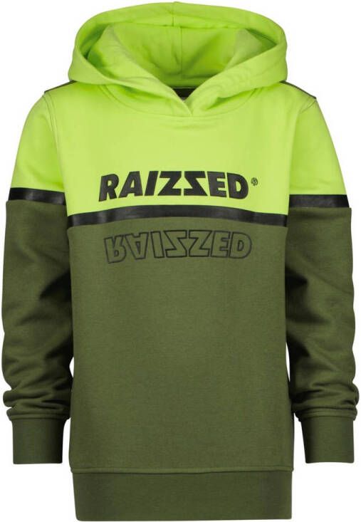 Raizzed hoodie Walker met logo limegroen army groen