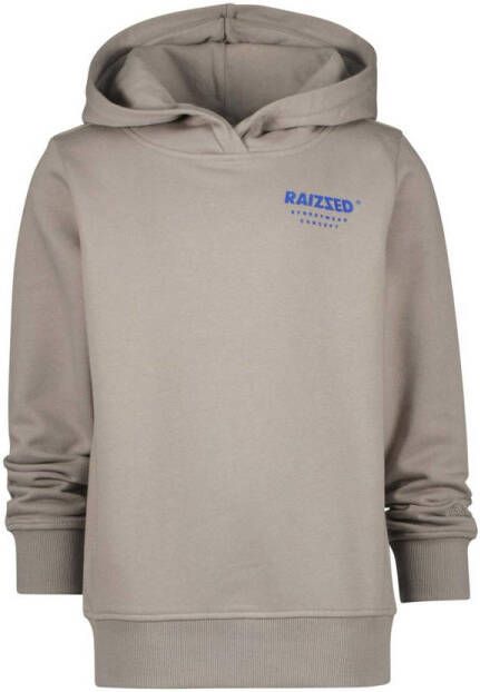 Raizzed hoodie Warren met backprint lichtgrijs melange