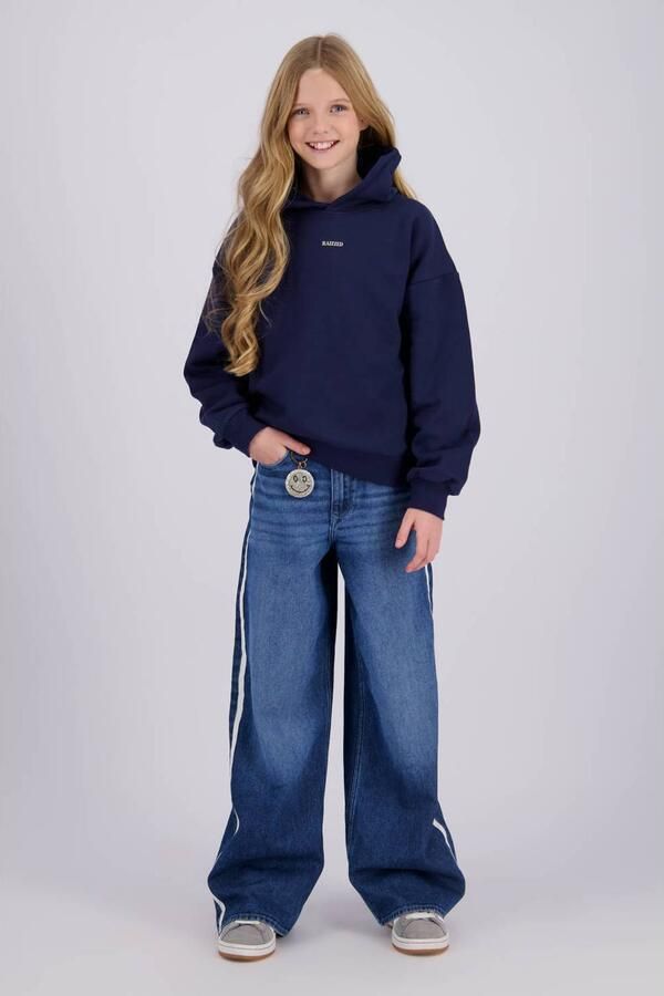 Raizzed boxy hoodie met backprint donkerblauw Sweater Backprint