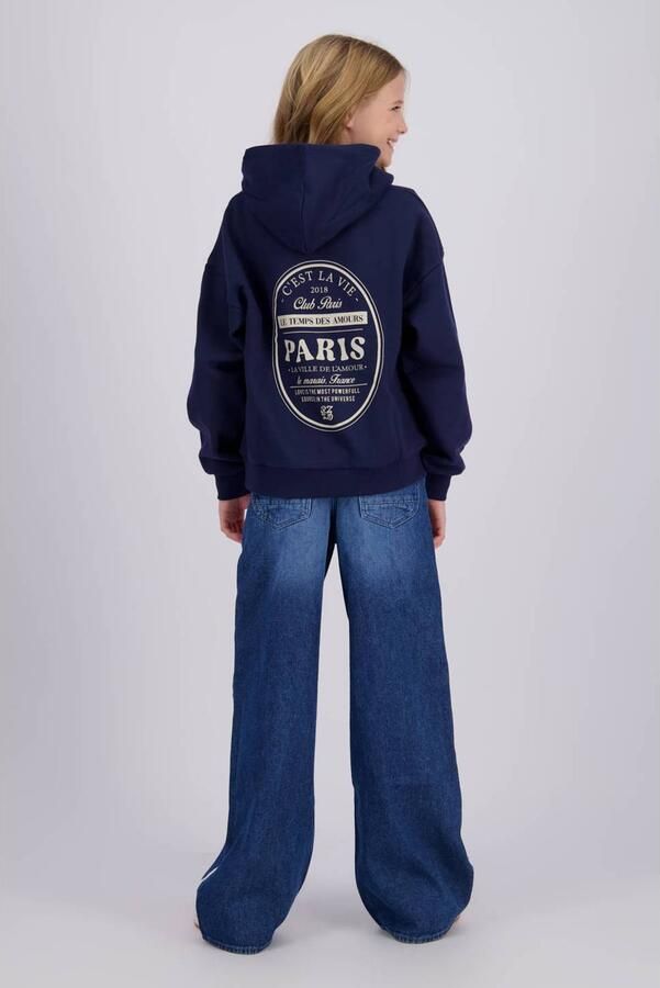Raizzed boxy hoodie met backprint donkerblauw Sweater Backprint - Foto 2