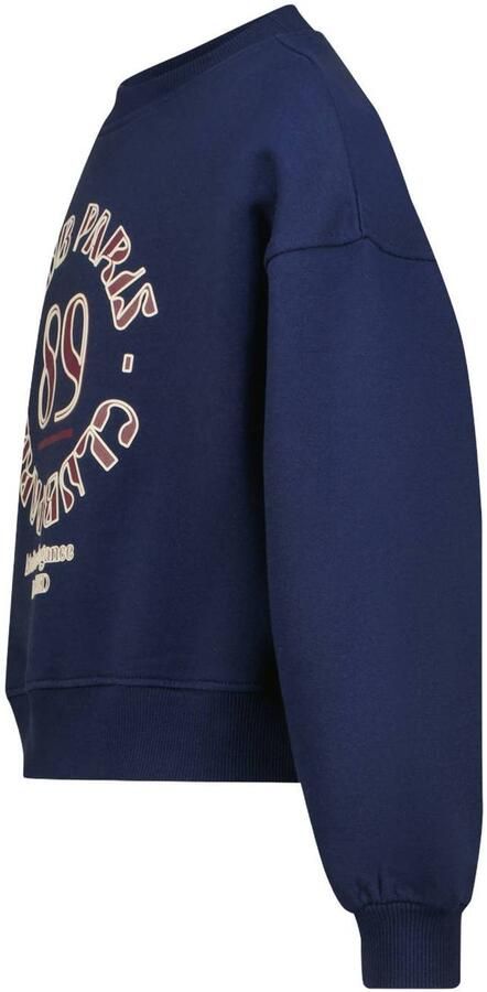 Raizzed boxy sweater met tekst donkerblauw Tekst - Foto 3