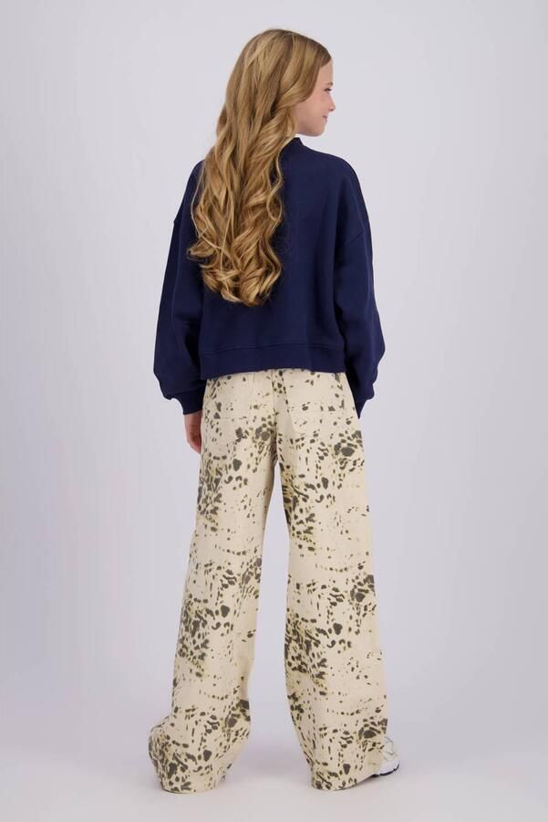 Raizzed boxy sweater met tekst donkerblauw Tekst - Foto 2