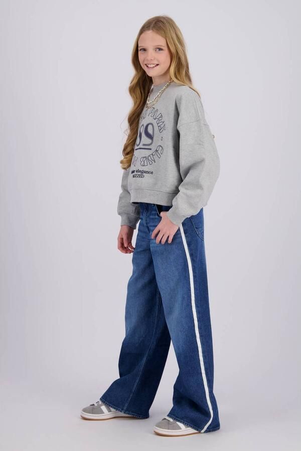 Raizzed boxy sweater met tekst grijs Tekst - Foto 2
