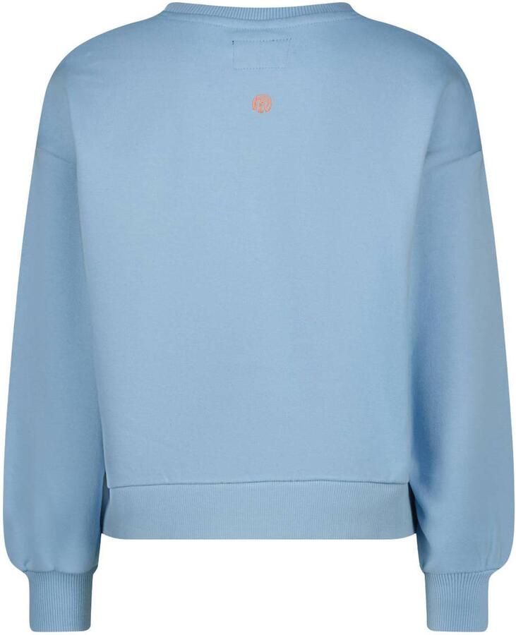 Raizzed boxy sweater met tekst lichtblauw Tekst