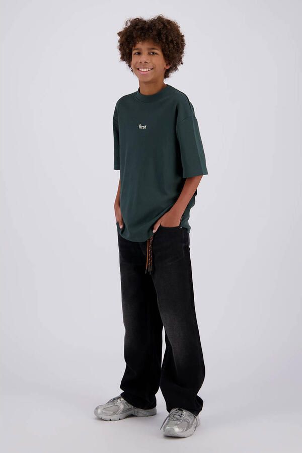Raizzed boxy T-shirt met backprint donkergroen - Foto 3