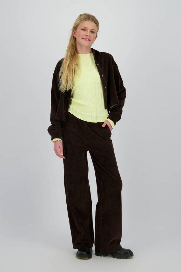 Raizzed corduroy blouse bruin
