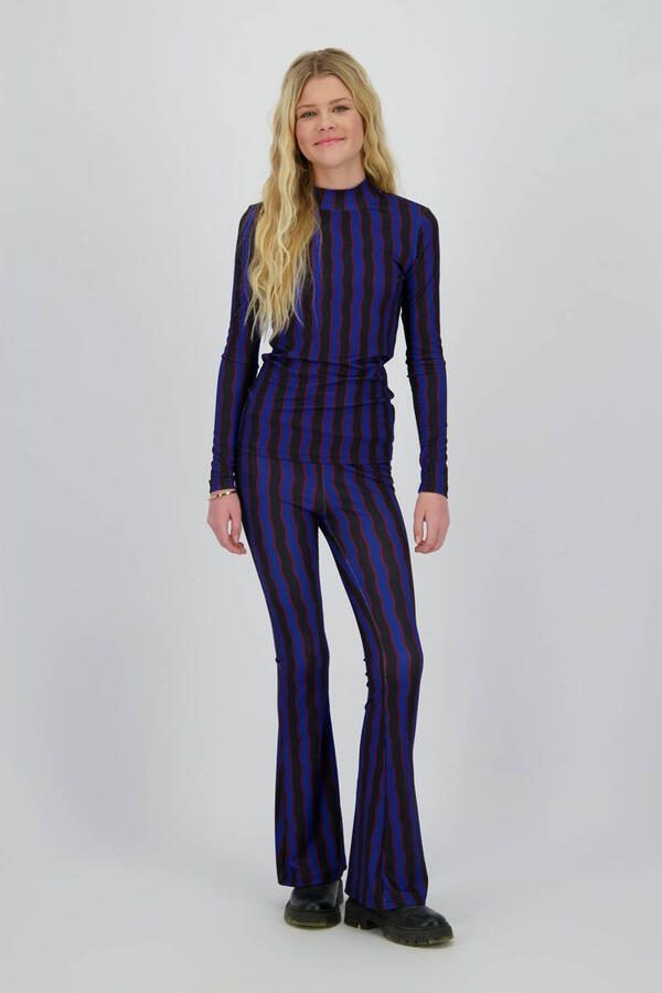Raizzed flared broek zwart blauw