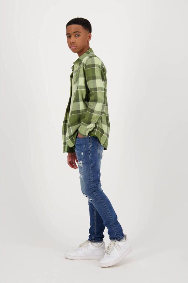 Raizzed geruit overshirt Bohden groen Overhemd Jongens Katoen Klassieke kraag 116