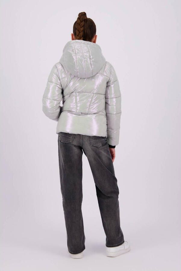 Raizzed gewatteerde winterjas Marly zilver metallic Meisjes Polyester Capuchon 128