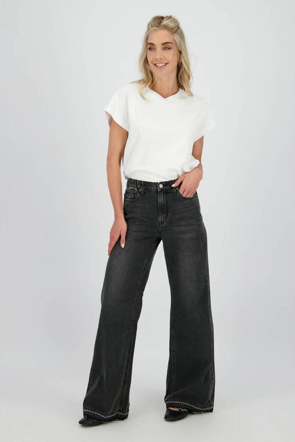 Raizzed high waist wide leg jeans black denim