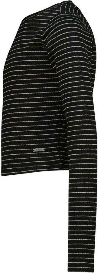 Raizzed aansluitende gestreepte longsleeve zwart Meisjes Stretchkatoen Ronde hals - Foto 2