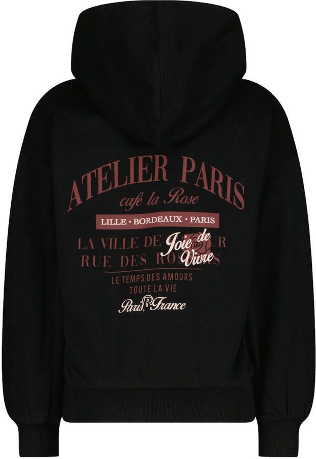 Raizzed boxy hoodie met backprint zwart Sweater Backprint - Foto 2