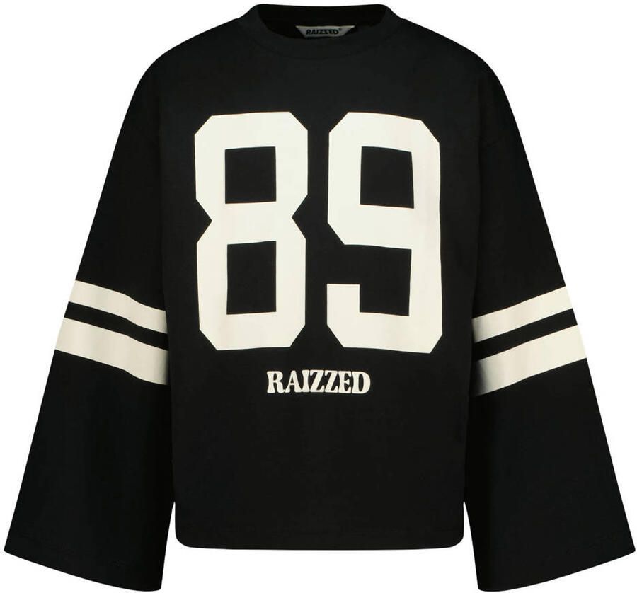 Raizzed rechtvallende longsleeve met print zwart