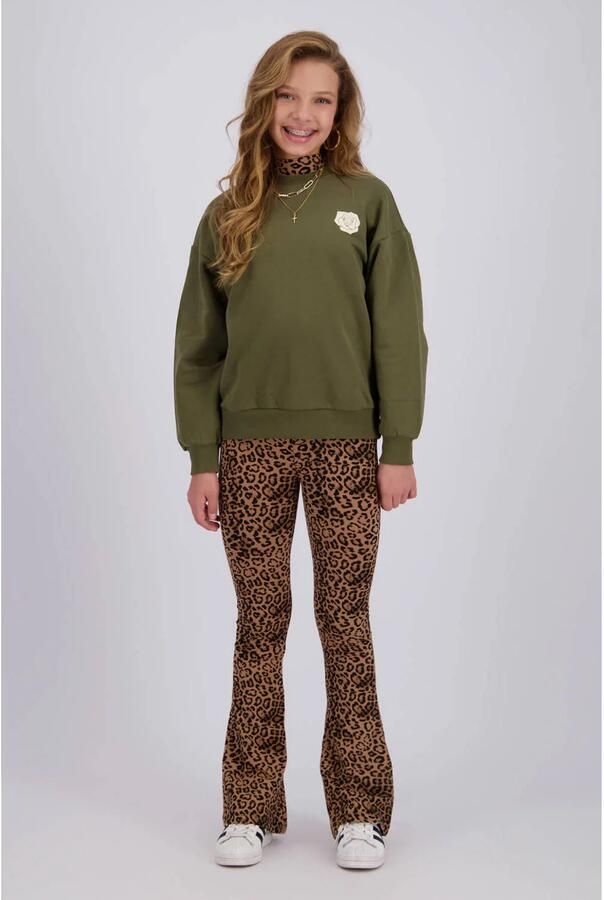 Raizzed boxy sweater met backprint groen Backprint