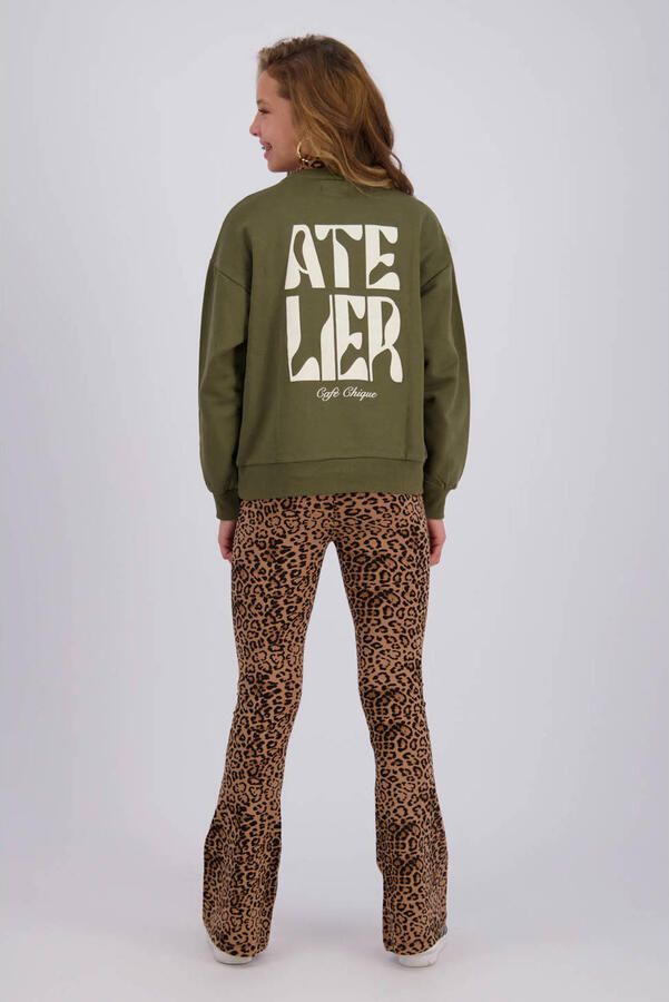 Raizzed boxy sweater met backprint groen Backprint - Foto 2