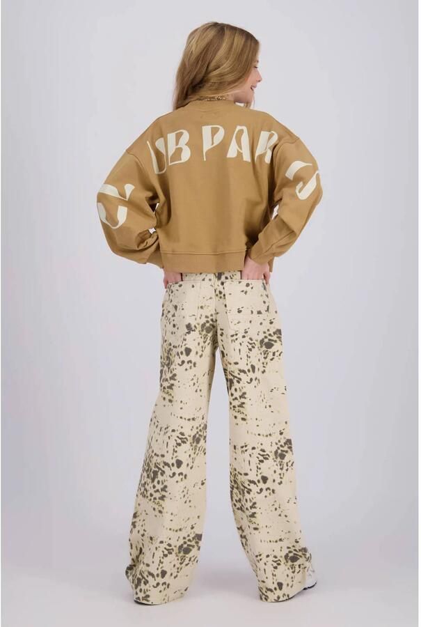 Raizzed Monaco Animal wide leg jeans met dierenprint zand groen - Foto 6