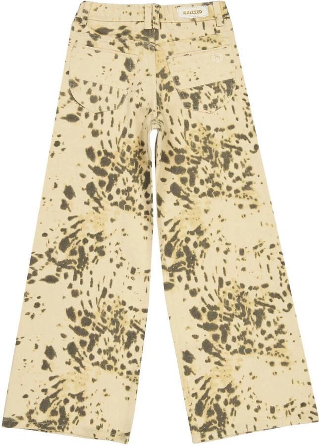 Raizzed Monaco Animal wide leg jeans met dierenprint zand groen - Foto 5