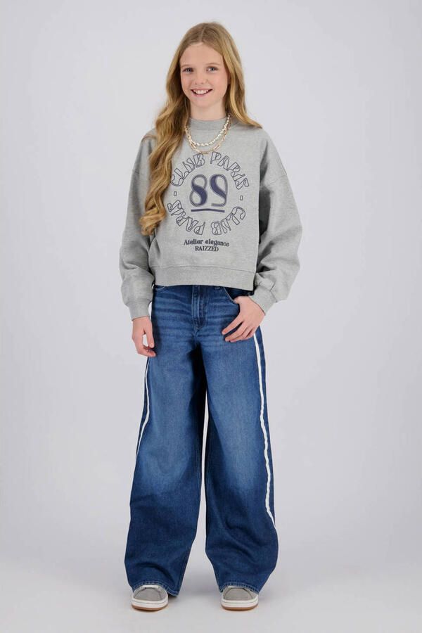 Raizzed wide leg jeans mid blue stone Blauw Meisjes Denim Effen
