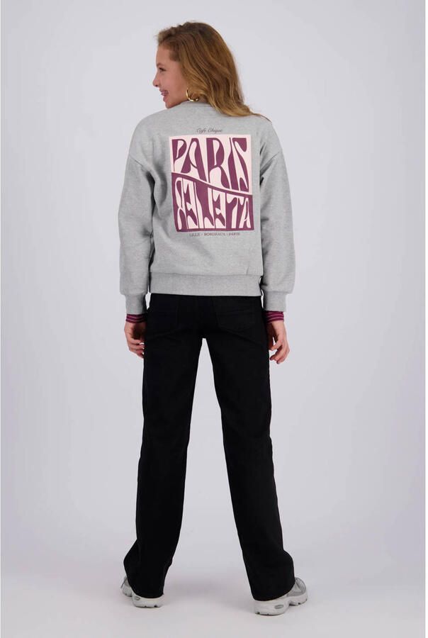 Raizzed boxy sweater met backprint grijs Backprint - Foto 3