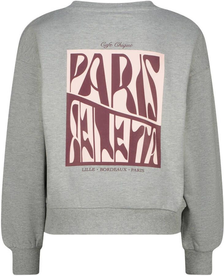 Raizzed boxy sweater met backprint grijs Backprint - Foto 2