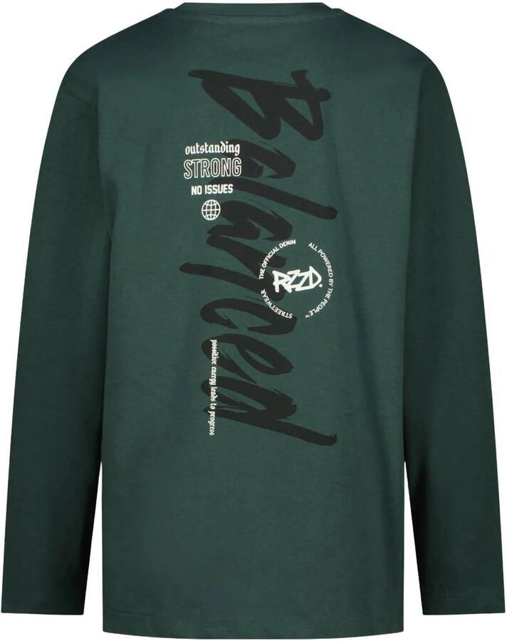 Raizzed boxy longsleeve met backprint donkergroen - Foto 2
