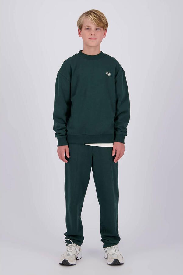 Raizzed boxy sweater met backprint donkergroen